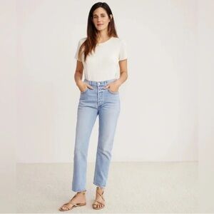 Agolde Riley Crop Light Blue Denim Jeans Size 27